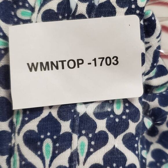 Croft & Barrow Large Blue Print Top - Picture 5 of 5